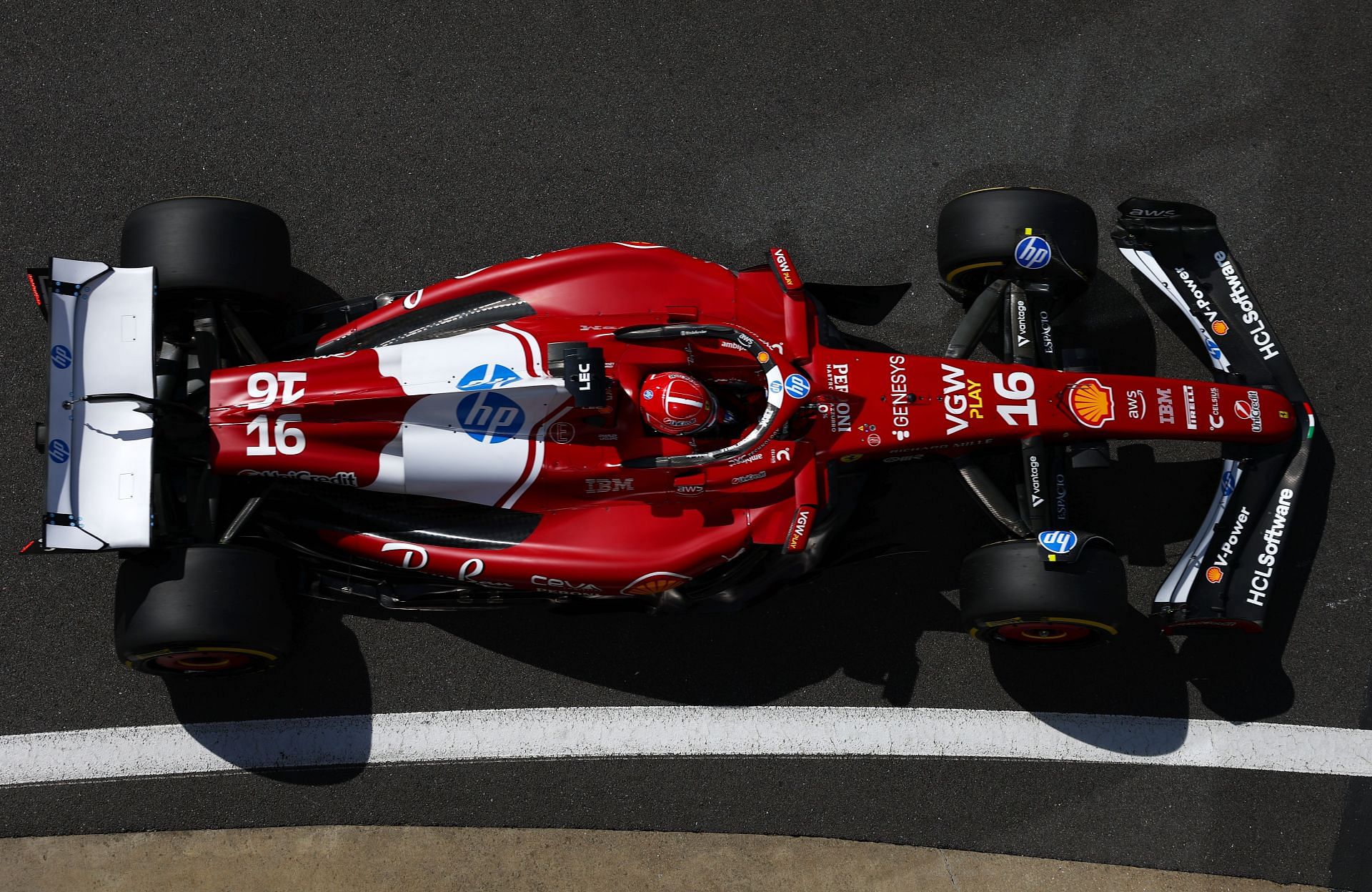 Charles Leclerc (16) during the F1 Grand Prix of Great Britain practice at Silverstone. Source: Getty